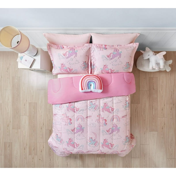 🦄 Mainstays Kids Pink Unicorn Bed in a Bag (Twin)