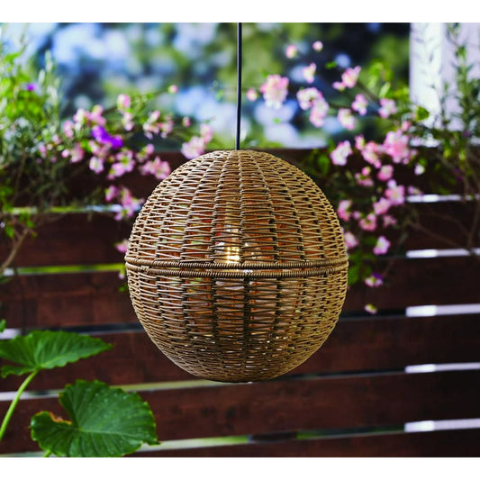 🌞 BOHO Solar Hanging Light – 14" Diameter