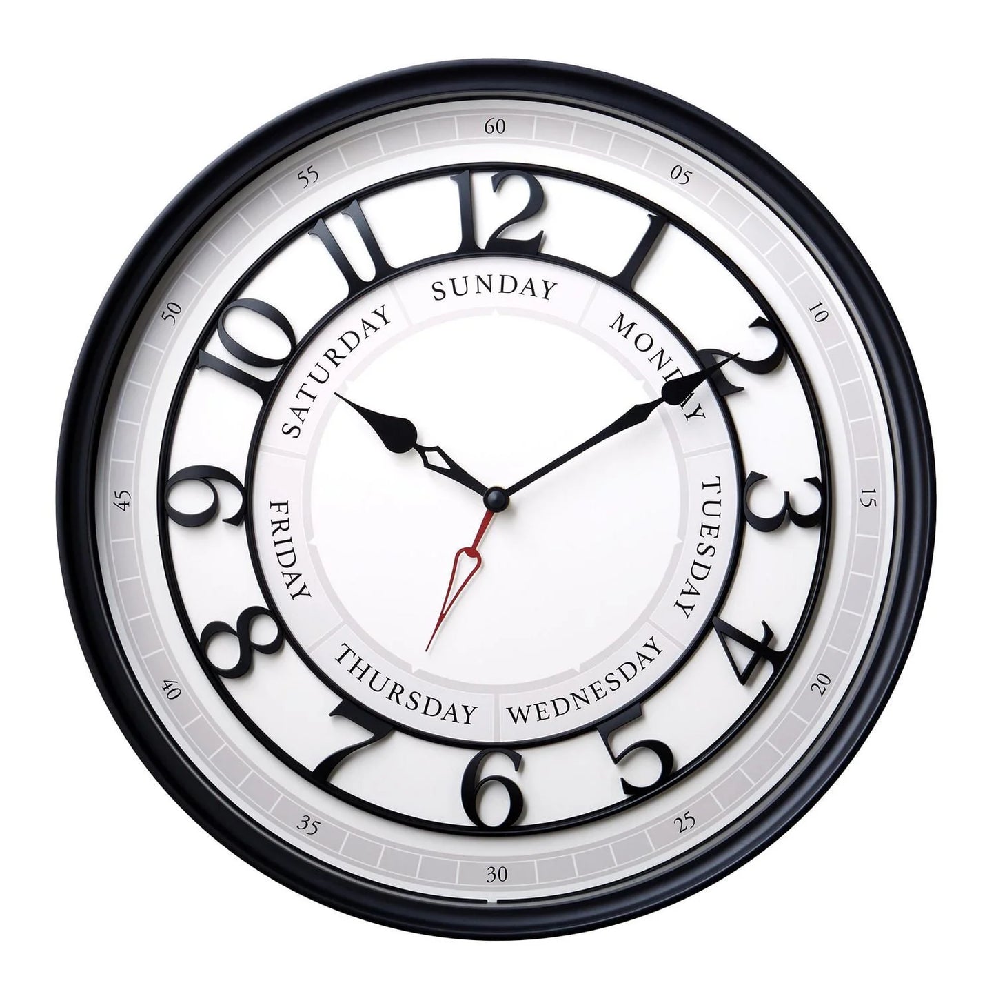 🕰️ Hometrends 20" Day of Week Wall Clock – Classic & Functional Timepiece
