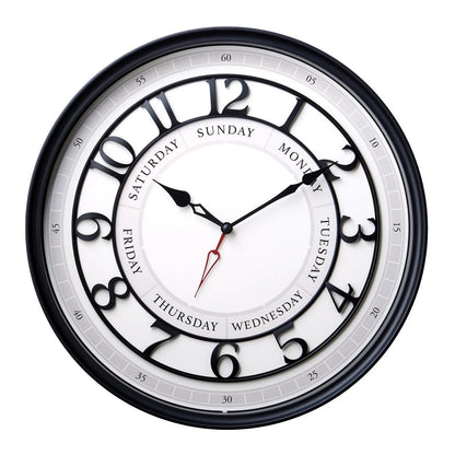 🕰️ Hometrends 20" Day of Week Wall Clock – Classic & Functional Timepiece