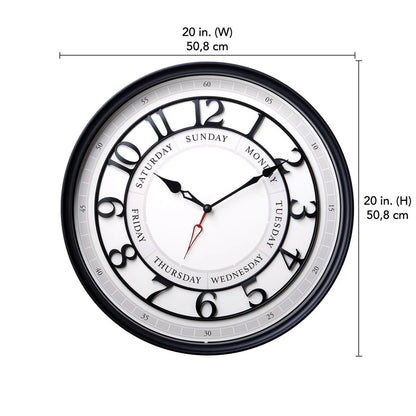 🕰️ Hometrends 20" Day of Week Wall Clock – Classic & Functional Timepiece