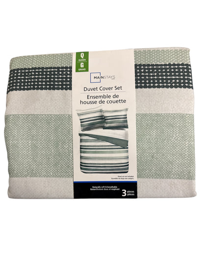 Mainstays Duvet Cover Set – Soft Microfiber, Wrinkle Resistant, Easy Care – (Queen)