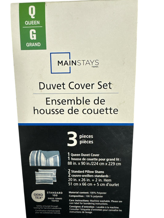 Mainstays Duvet Cover Set – Soft Microfiber, Wrinkle Resistant, Easy Care – (Queen)