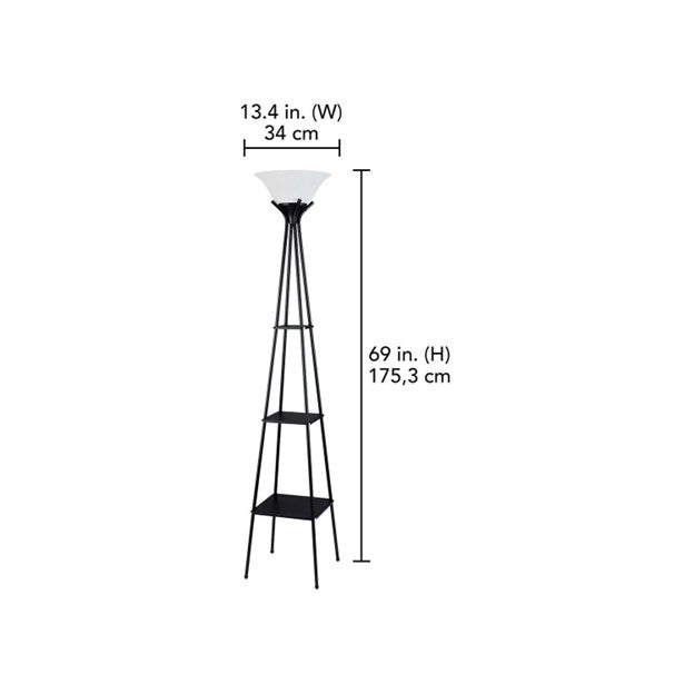 🖤 Hometrends 69" Black Floor Lamp – Sleek & Functional Lighting Solution
